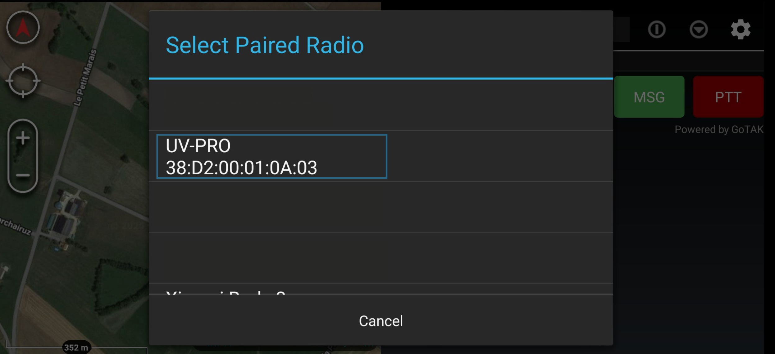 BTECH Relay ATAK Plugin - Select Paired Radio.png